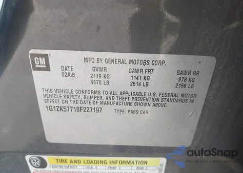 2008 Chevrolet Malibu Ltz из США, поврежденный, VIN 1G1ZK57718F227197